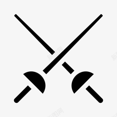 剑术交叉剑剑术剑图标图标