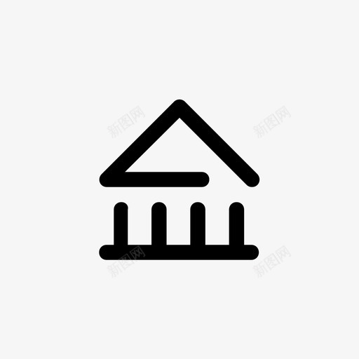 银行古代建筑图标svg_新图网 https://ixintu.com 古代 基本图标第二卷 希腊 建筑 政府 银行