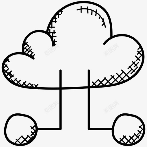 云网络云计算云服务图标svg_新图网 https://ixintu.com 云存储 云服务 云网络 云计算 网页设计和开发涂鸦图标
