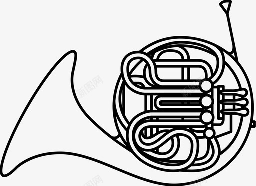 法国喇叭铜管乐器图标svg_新图网 https://ixintu.com 乐器 法国喇叭 管 铜管