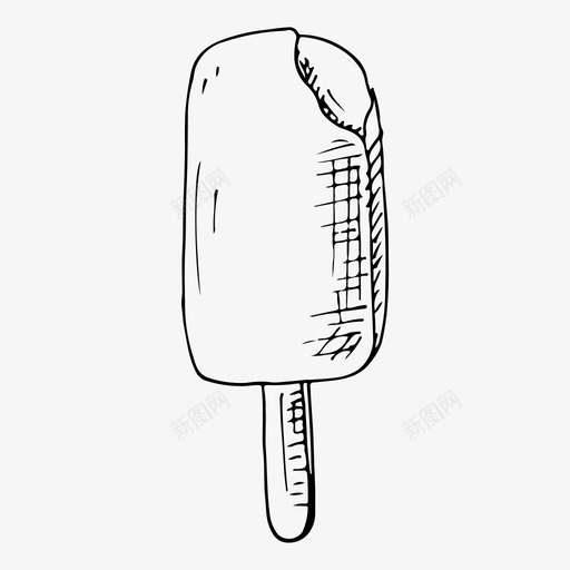 冰棒甜点食物图标svg_新图网 https://ixintu.com 冰棒 冰淇淋 夏天 甜点 素描 食物