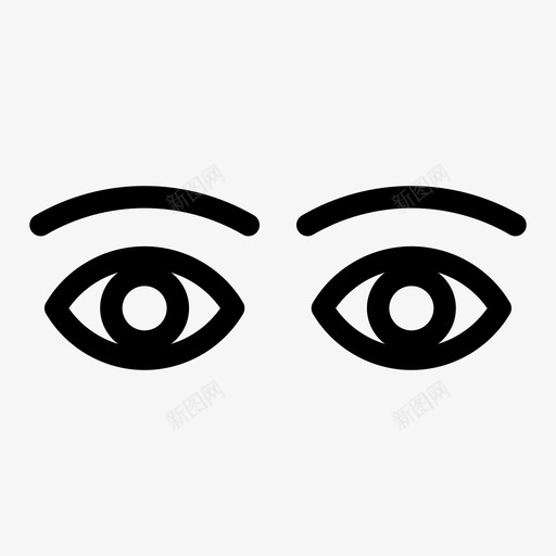 眼睛眉毛看图标svg_新图网 https://ixintu.com 眉毛 看 眼睛 观察 视觉 间谍
