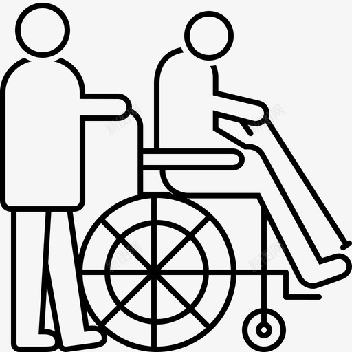 老年医学援助残疾人图标svg_新图网 https://ixintu.com 援助 残疾人 治疗 理疗师 老年医学 轮椅