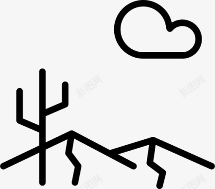 沙漠仙人掌云彩图标图标