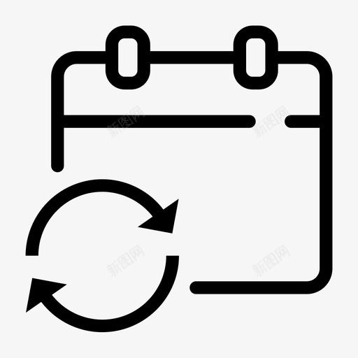 重复日程表日历日期图标svg_新图网 https://ixintu.com 2000个简单的行图标 事件 日历 日期 重复日程表