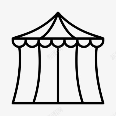 马戏团帐篷游乐园嘉年华图标图标