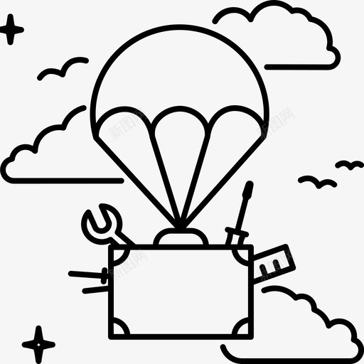 公文包帮助仪器图标svg_新图网 https://ixintu.com 仪器 公文包 工具 帮助 支架 降落伞 黑色登机