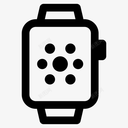 智能手表苹果手表时钟图标svg_新图网 https://ixintu.com 小工具 时钟 智能手表 苹果手表 设备