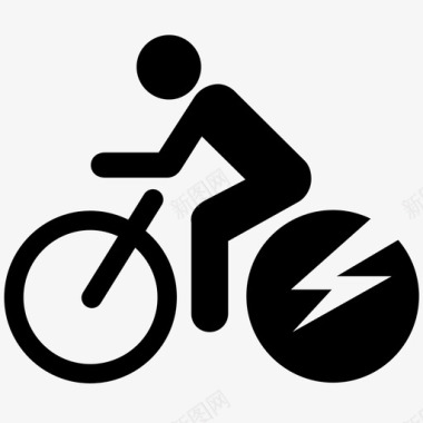 电动自行车自行车环保图标图标