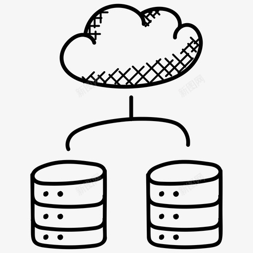 云服务器云计算云存储图标svg_新图网 https://ixintu.com 云存储 云服务器 云计算 数据库和存储涂鸦图标 数据库服务器