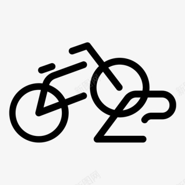 自行车停车场自行车架车库图标图标