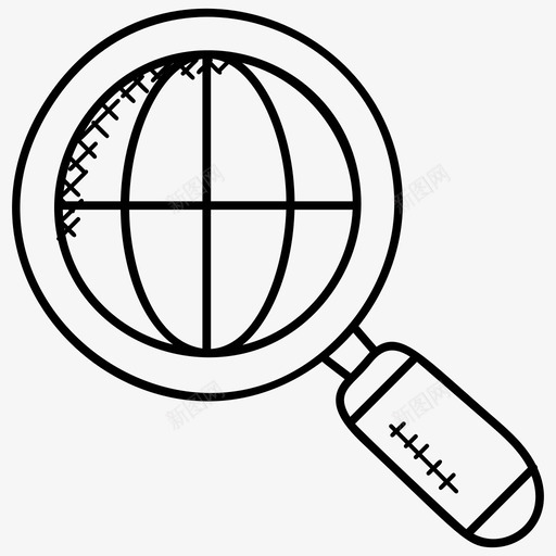 玻璃球放大镜位置搜索地图和导航涂鸦图标svg_新图网 https://ixintu.com 位置搜索 地图和导航涂鸦图标 玻璃球放大镜