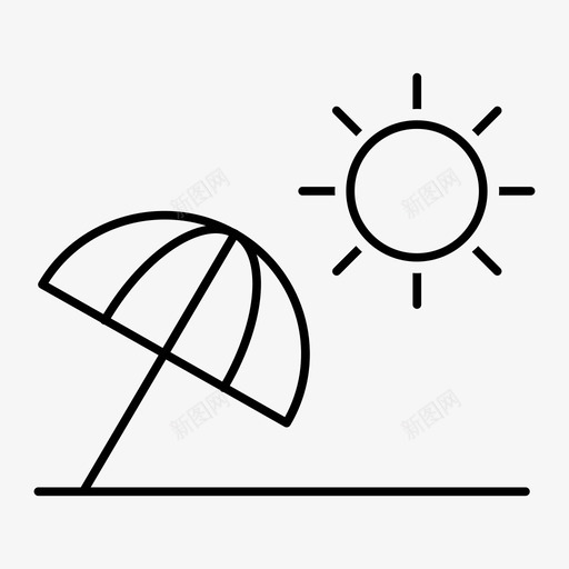 雨伞沙滩放松图标svg_新图网 https://ixintu.com 夏天 大海 放松 沙滩 阳光灼伤 雨伞