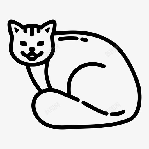 猫动物可爱图标svg_新图网 https://ixintu.com 动物 可爱 宠物 小猫 猫 肥猫 胖