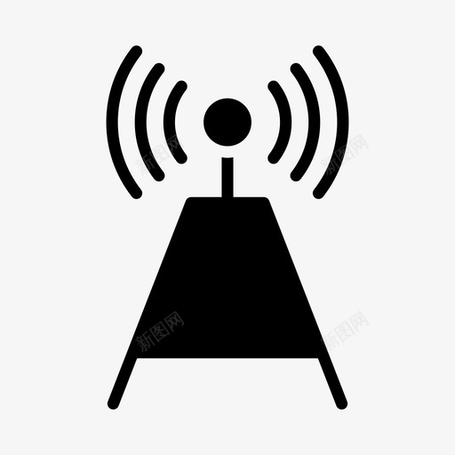 wifi塔科学信号图标svg_新图网 https://ixintu.com wifi塔 信号 技术 科学 科技