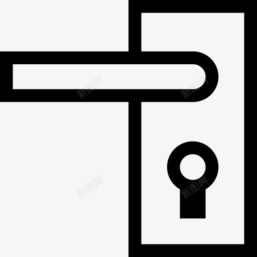门把手锁房间图标svg_新图网 https://ixintu.com 安全 房间 简单线 锁 门把手