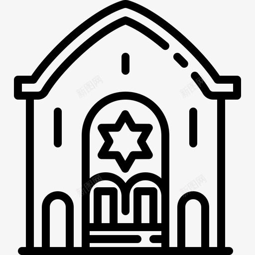 犹太教堂城市直线图标svg_新图网 https://ixintu.com 城市 犹太教堂 直线