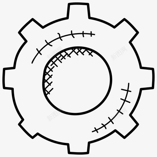 齿轮机械设置图标svg_新图网 https://ixintu.com 搜索引擎优化和营销涂鸦图标 机械 设置 齿轮