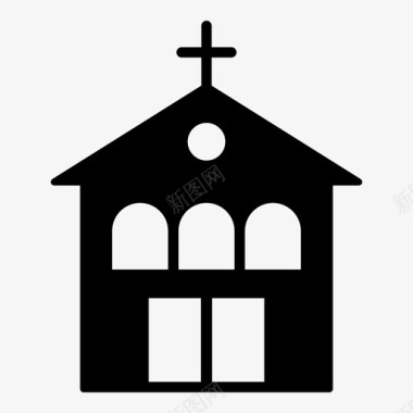 教堂小教堂修道院图标图标