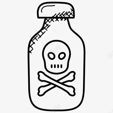 毒瓶犯罪学有毒液体图标图标