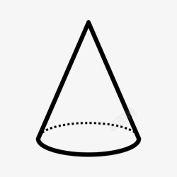 圆锥体几何体圆锥体等轴测图标高清图片