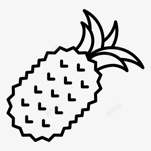 菠萝奇异水果热带水果图标svg_新图网 https://ixintu.com 奇异水果 热带水果 菠萝