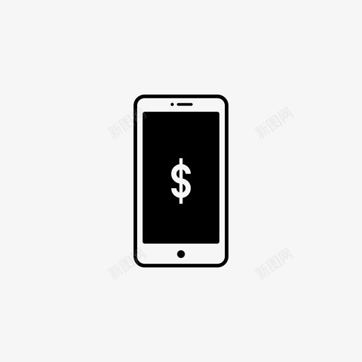 iphone手机美元图标svg_新图网 https://ixintu.com iphone 手机 美元 设备收藏 货币
