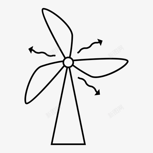 风力涡轮机空气气流图标svg_新图网 https://ixintu.com 气流 空气 螺旋桨 风力涡轮机
