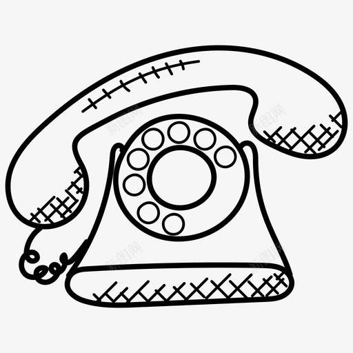 固定电话通话通讯图标svg_新图网 https://ixintu.com 固定电话 电话 通讯 通讯涂鸦图标 通话