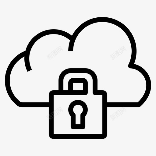 云安全网络锁图标svg_新图网 https://ixintu.com 云安全 保护 网络 网络安全 锁