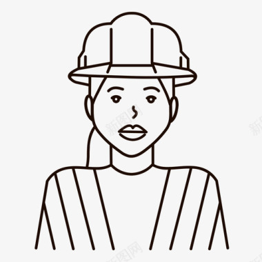 建筑工人工程师头盔图标图标