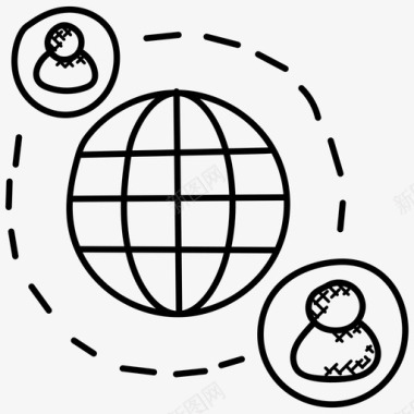 全球网络全球商业全球社区图标图标