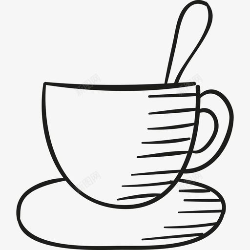 带勺子的咖啡杯食物家居用品图标svg_新图网 https://ixintu.com 家居用品 带勺子的咖啡杯 食物