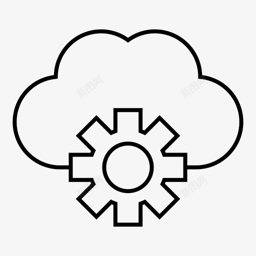 云设置设备图标svg_新图网 https://ixintu.com 云 云计算 设备 设置 过程 连接