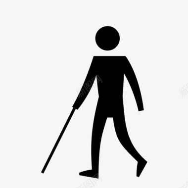 盲人手杖残疾人图标图标