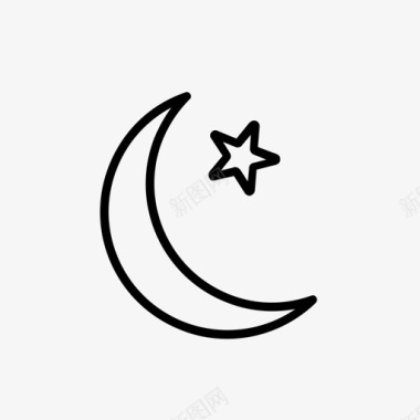 斋月月亮穆斯林图标图标