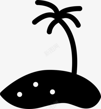 岛海滩棕榈树图标图标