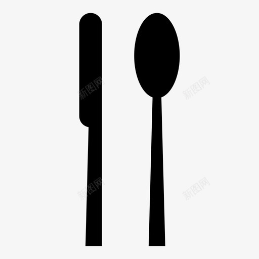 刀匙餐具叉子图标svg_新图网 https://ixintu.com 刀匙 刀子和勺子 叉子 餐具