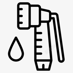 农场花园水管工具浇水图标高清图片