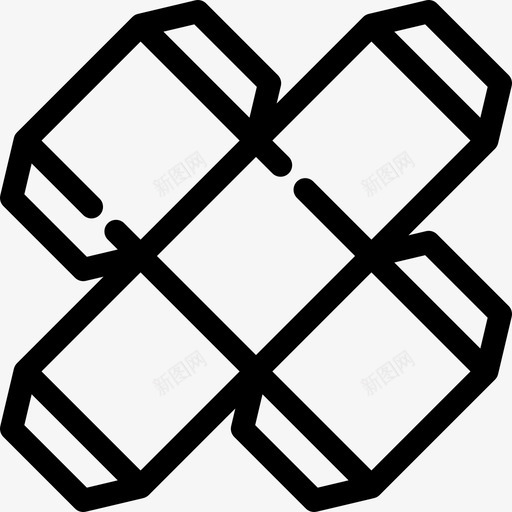 立方体模板打印线性图标svg_新图网 https://ixintu.com 打印 立方体模板 线性