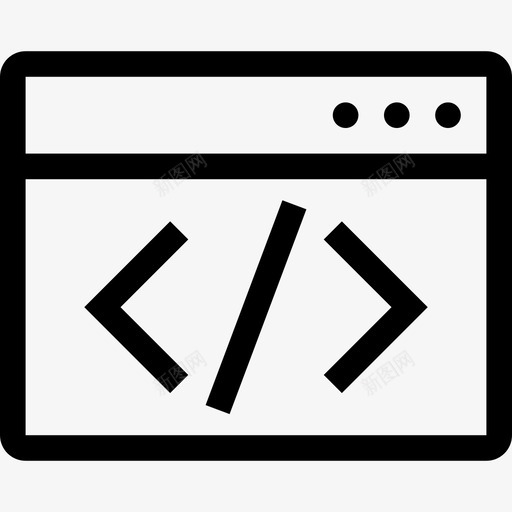 网站开发代码编码图标svg_新图网 https://ixintu.com 代码 控制台 简单线 编码 网站开发