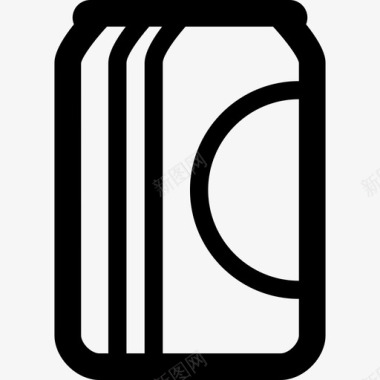 汽水罐饮料厚轮廓图标图标