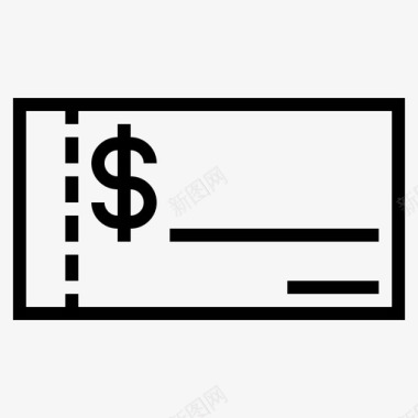 薪水支票钞票支票图标图标