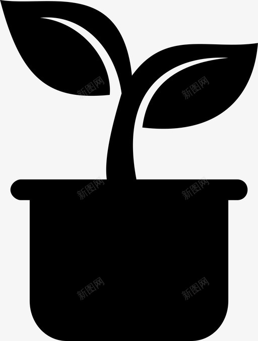 植物环境花图标svg_新图网 https://ixintu.com 叶 天然 植物 环境 盆栽植物 花
