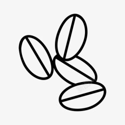 咖啡豆阿拉比卡咖啡因图标图标