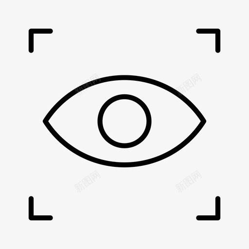 眼睛扫描检测身份图标svg_新图网 https://ixintu.com 技术 检测 眼睛扫描 科学 科学和技术 身份