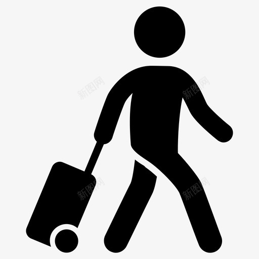 旅行度假行李图标svg_新图网 https://ixintu.com 度假 手提箱 旅行 旅行者 行李