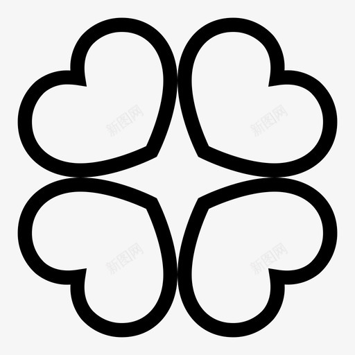 心三叶草幸运图标svg_新图网 https://ixintu.com 三叶草 幸运 心 爱心