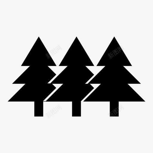 森林营地徒步旅行图标svg_新图网 https://ixintu.com 徒步旅行 松树 树林 森林 营地