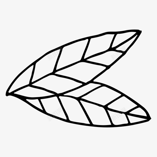 树叶涂鸦大自然图标svg_新图网 https://ixintu.com 夏天 大自然 树叶 涂鸦